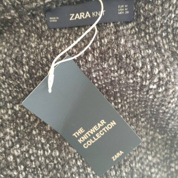 NWT Zara Open Front Chunky Cotton Blend Oversized Cardigan Coat. M - Picture 4 of 7
